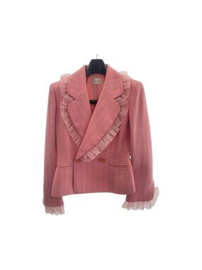 Dior Vintage Frill Pink Wool Jacket